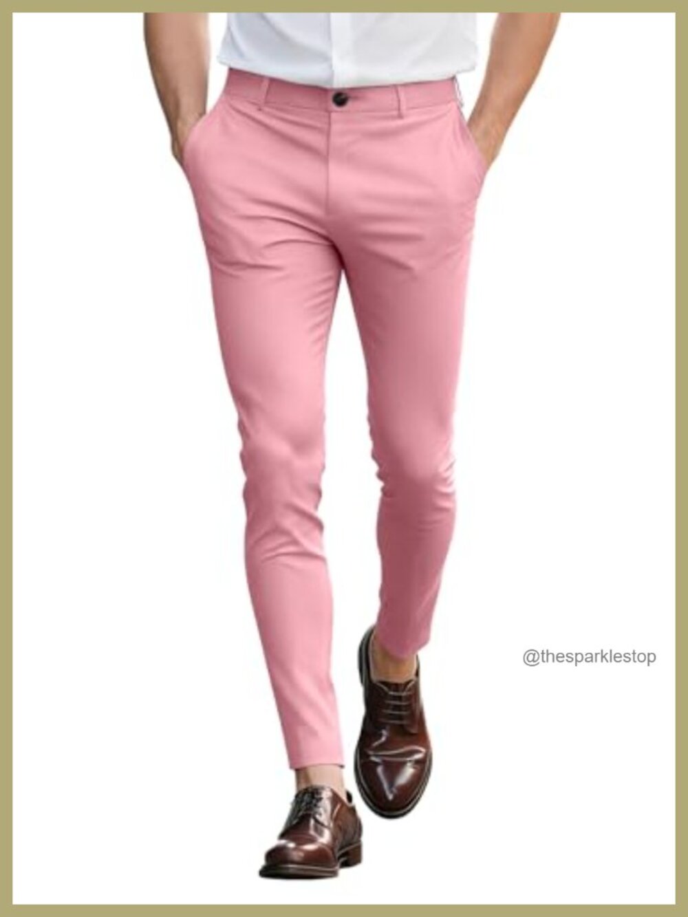 Mens Slim Fit Stretch Chino Dress Pants Flat Front Wrinkle Resistant Business